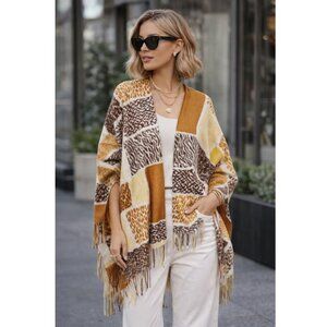 Ultra Soft Scarf Wrap Yellow Orange Mixed Print Animal Leopard NWT